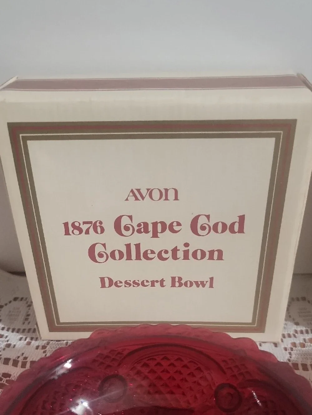 Avon Cape Cod Collection Ruby Glass Dessert Bowls - Pair
